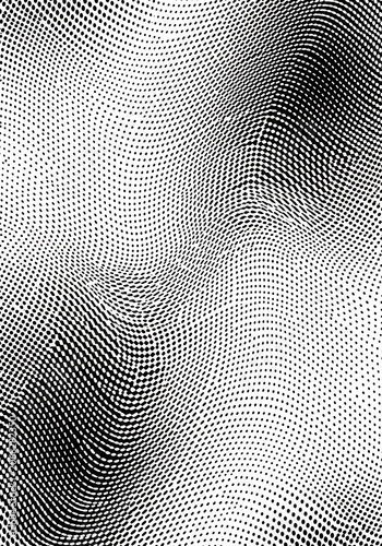 Halftone Dreamscape: Textured Waves of Monochrome Mystery