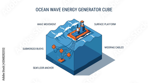 Fotografie Ocean Wave Energy Generator System.