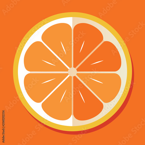 Orange fruit slice vector graphic for healthy food design