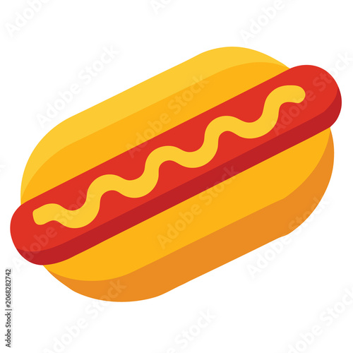 Hot dog icon vector illustration for fast food branding