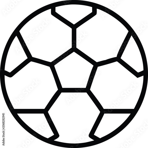 Soccer ball outline vector for sports design projects