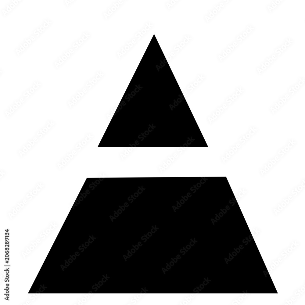 Fototapeta premium Abstract black split triangle shape design element vector illustration isolated on background.