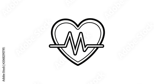 Canvastavla Heartbeat pulse line icon representing health and vitality