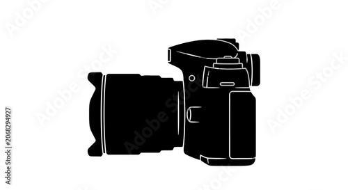 Digital Camera with Lens and Viewfinder.