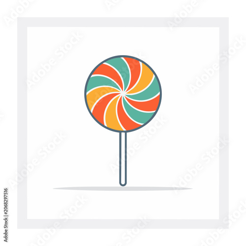 Colorful flat design lollipop icon