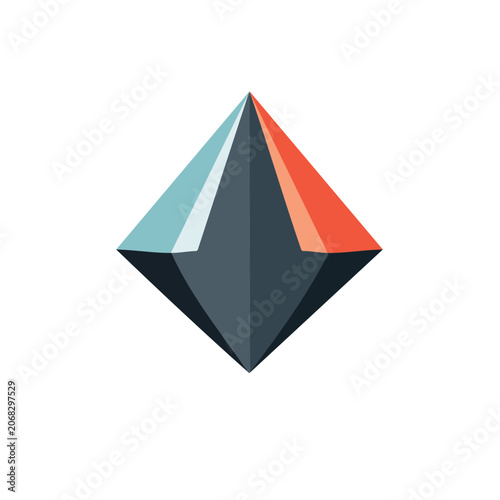 Colorful Geometric Pyramid Vector Icon