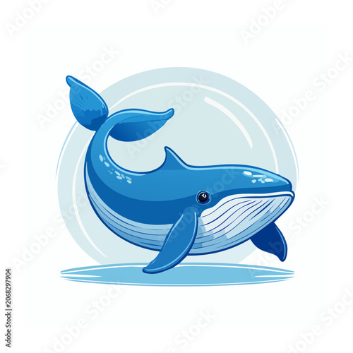 Cartoon Blue Whale Illustration