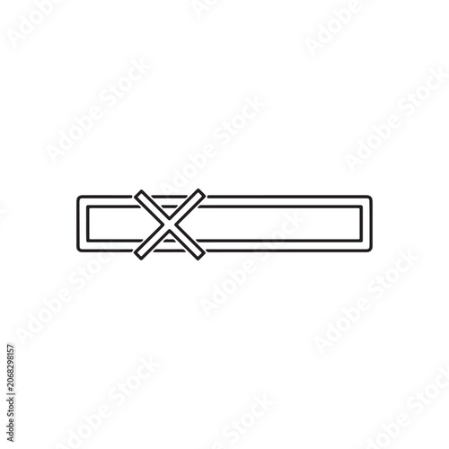 Loading bar interface design element with cross mark symbol concept.