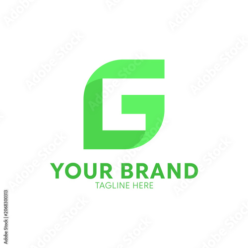 Green letter G logo with smooth curved edges