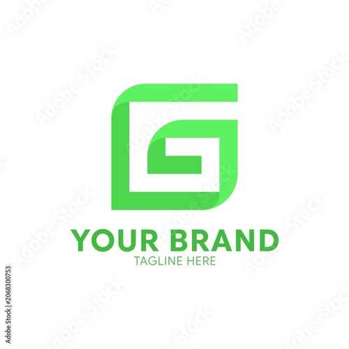 Green letter G logo with an overlapping folded design