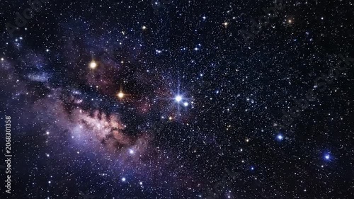 Stunning view of the milky way and bright stars in deep space