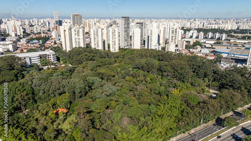 Marginal Tiete in Sao Paulo, aerial view.