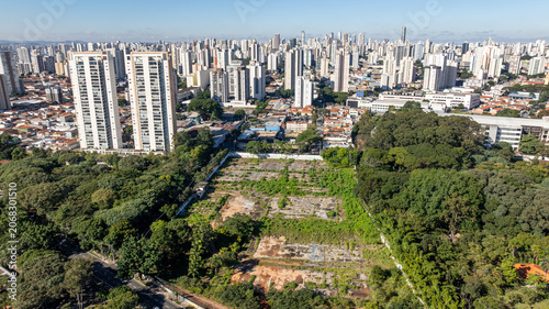 Marginal Tiete in Sao Paulo, aerial view.