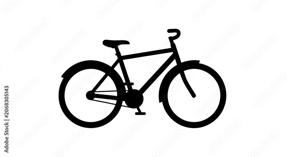 Naklejka premium Black Silhouette of a Bicycle.