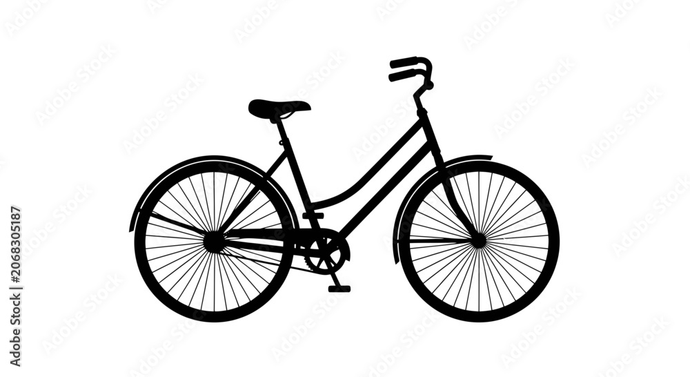 Obraz premium Black Bicycle with Spoke Wheels.