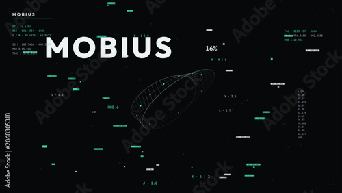 Abstract teal band mobius background with modern geometric composition contemporary vector illustration art trendy fluid shapes design template for poster banner wallpaper social media presentation