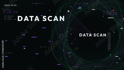 Photos Abstract teal sweep radar scan background with digital data visualization and ne