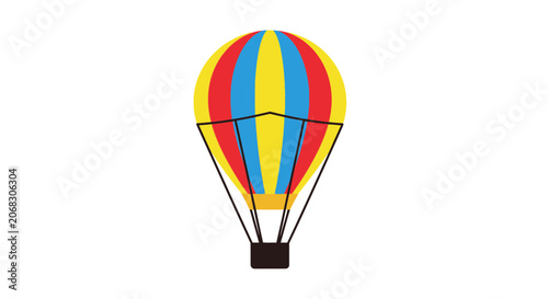 Colorful Hot Air Balloon Isolated