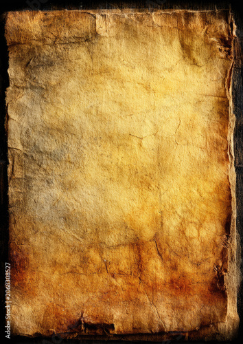 Aged textured parchment paper with rough edges and stains.