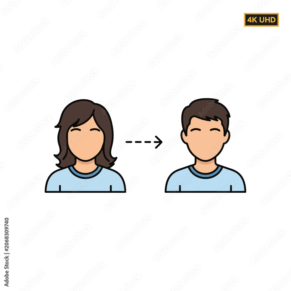 Fototapeta premium transformation from woman to man