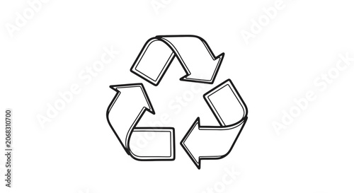Recycling Symbol Arrows Circle Icon.