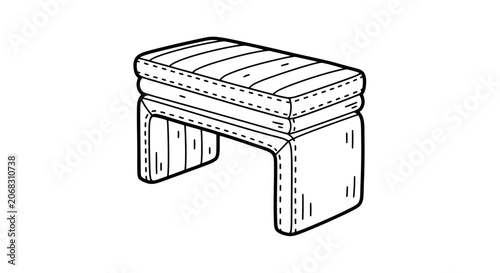 Simple Wooden Bench with Slatted Seat.