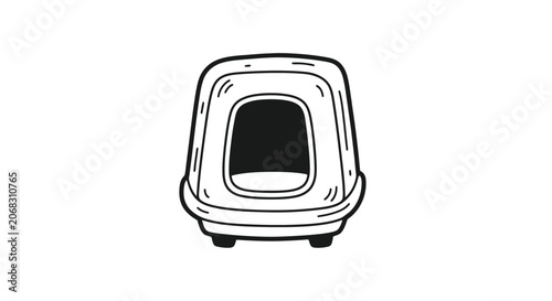Simple Black and White Cat Litter Box.