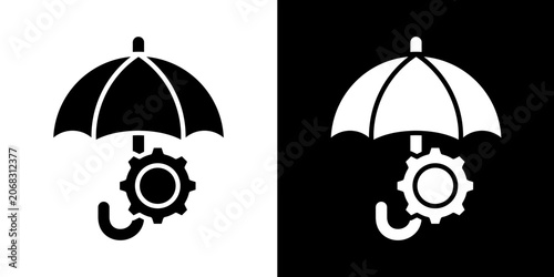 Tableau sur toile Global Risk Insurance Icon Set White Glyph Style Collection