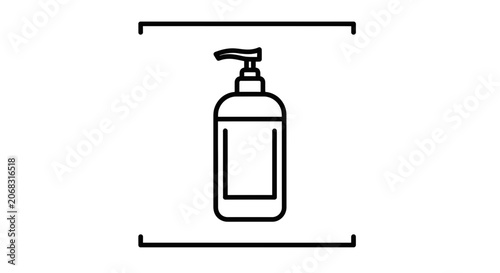 Minimalist Line Art Icon of a Pump Bottle Dispenser