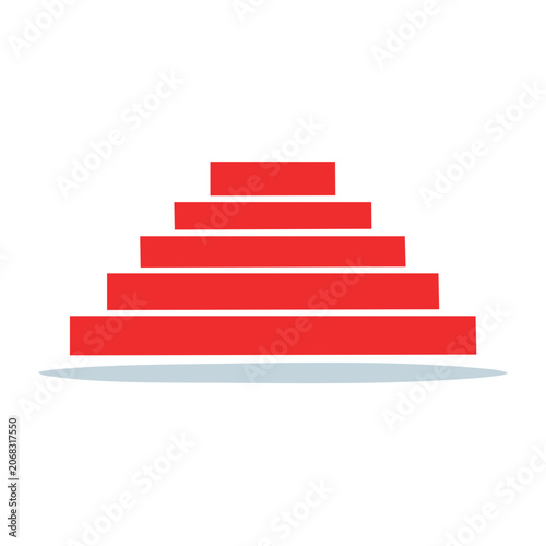 Red Pyramid Icon with Transparent Background