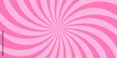 Foto Retro candy cane spiral background with strawberry cream swirls