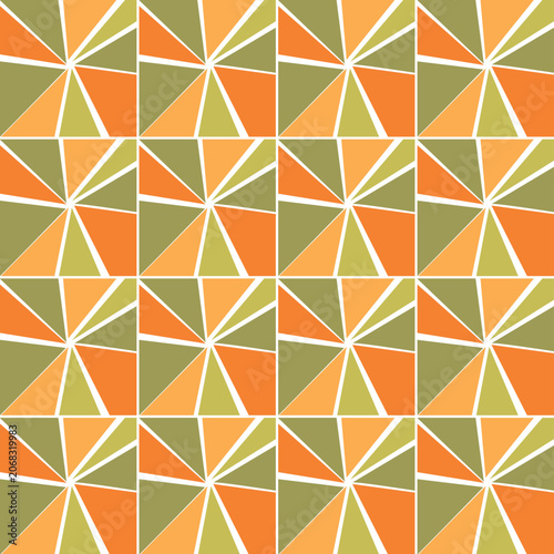 Triangle pattern colorful orange, green, yellow geometric theme wallpaper background 