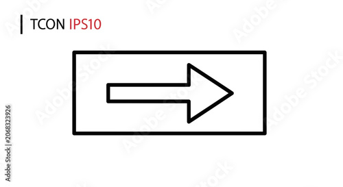 Right Arrow Icon in Rectangle - Direction, Navigation, Forward Movement