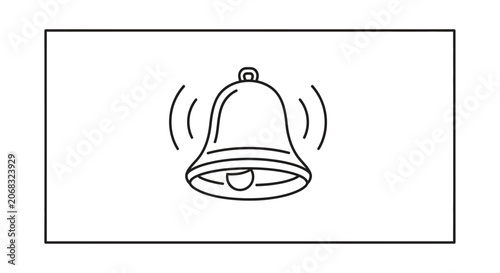 Ringing Bell Icon, Notification Alert Symbol, Sound Wave Graphic