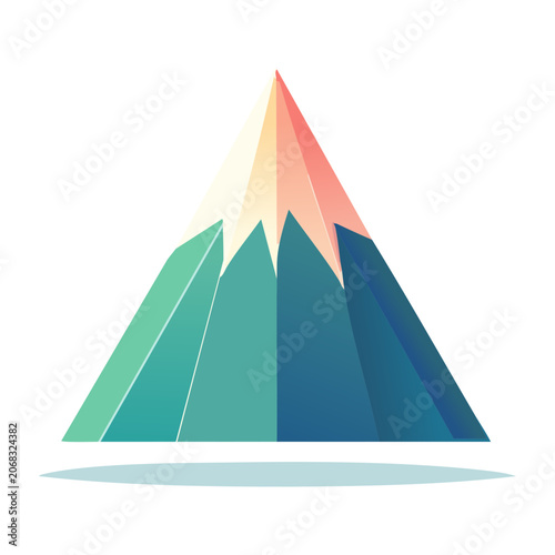 Flat design mountain illustration with gradient colors