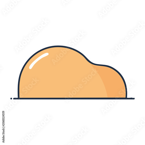 Orange cloud icon with flat design style