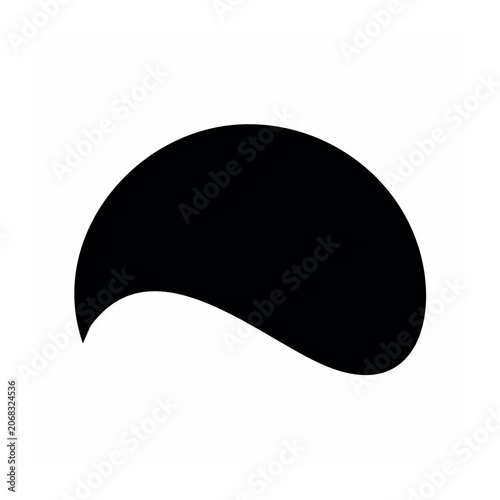 Minimalist black blob icon on white background