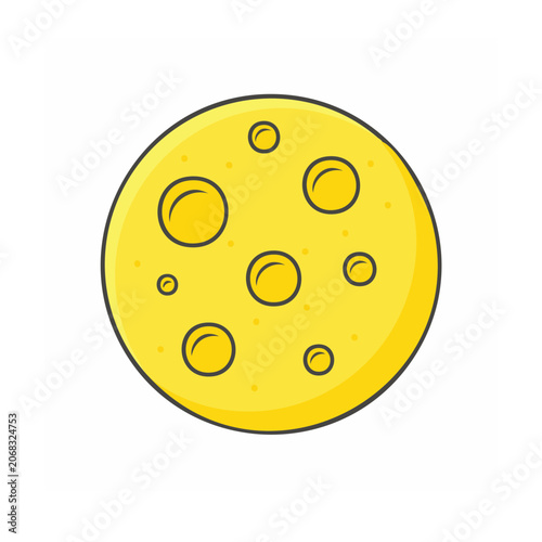 Yellow moon with craters icon