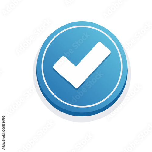 Blue checkmark icon on transparent background