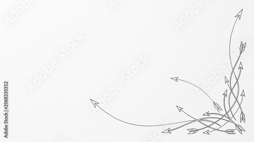 Minimalist Black and White Line Art Arrow Corner Frame Design
