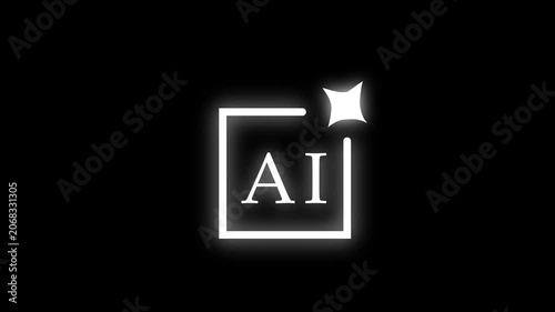 AI generated icon. Artificial Intelligence line icon animation 4k