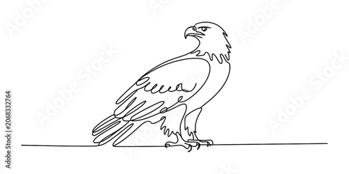 Canvastavla Continuous single line drawing of a majestic eagle