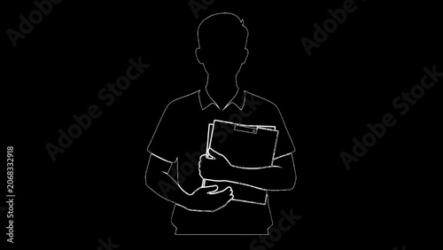 Delivery man, courier, package delivery, shipping icon, vector illustration