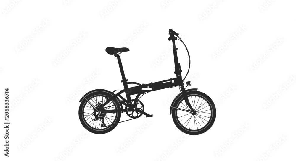 Obraz premium Black Folding Bicycle with Small Wheels.