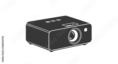 Tableau sur toile Black Digital Projector with Lens and Buttons.
