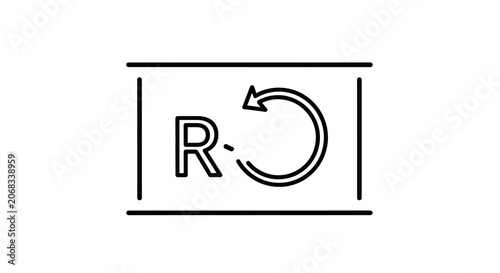 Refresh Icon with Letter R and Circular Arrow, Reload Symbol