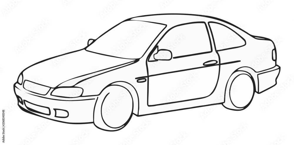 Obraz premium Minimalist 3/4 perspective time machine car vector i.... Generative AI