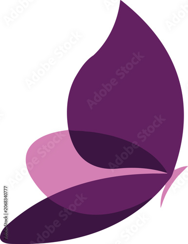 Foto Elegant purple butterfly wing silhouette logo design representing beauty transformation fashion nature grace femininity creative modern artistic icon