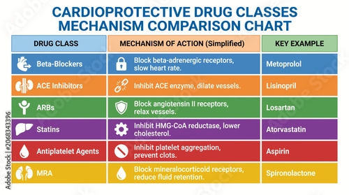 Foto Cardioprotective Drug Classes Mechanism Comparison Chart