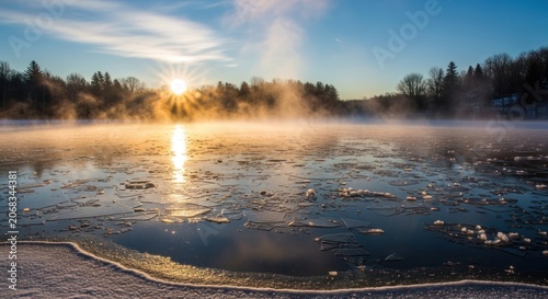 sunrise over the river